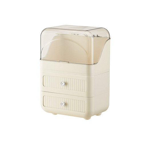 化妆品收纳盒桌面防尘梳妆台置物架抽屉式口红化妆刷护肤品收纳箱