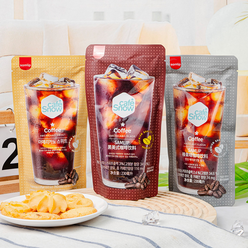 South Korea Imported Samlip Sanli Coffee Hazelnut Flavor American Black Coffee Bagged Peach Grape Lychee Flavor Drink