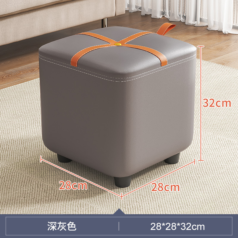 Tecnología tela suave bolsa Internet celebridad pequeño taburete casa taburete bajo puerta Cambio de zapatos taburete sala de estar sofá taburete madera maciza banco pequeño