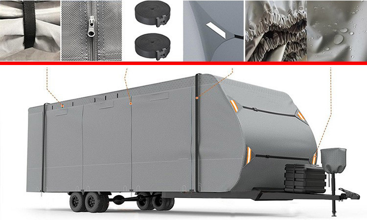 Amazon camping car cover waterproof sunscreen travel car cover 420D Oxford cloth trailer car cover