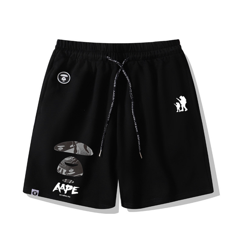 Summer New AAP Shorts Men's and Women's Trendy Brand Ape Head Casual Pants Loose Sports Pants Five-point Beach Pants