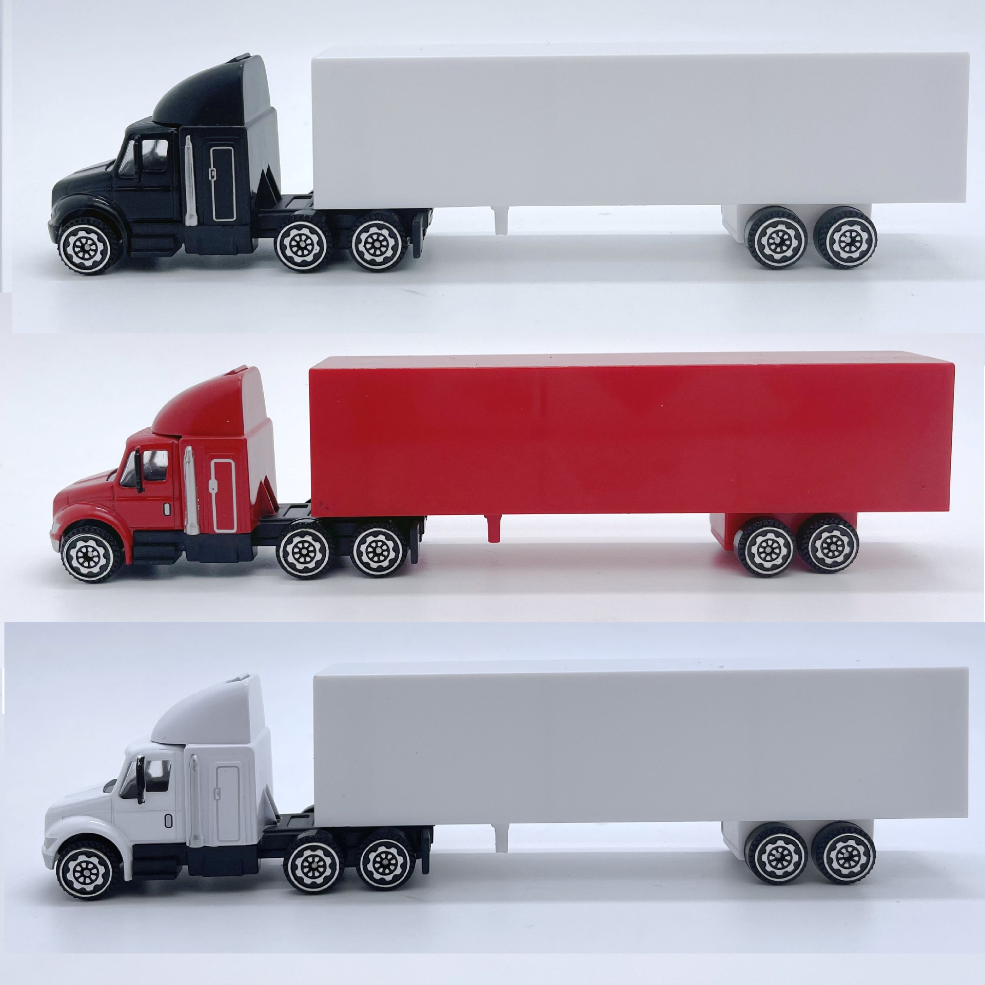 19cm American Truck Model Alloy Car Model Transport Container Truck
