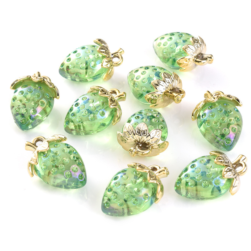 56g Weight Pendant Jewelry Making Type 23*32mm Jewelry Making Size DIY Jewelry Accessories Classification 10 PCS/Package Quantity Acrylic Material Strawberry Pattern Plating Design Sweet Style 10 PCS/Package 23*32mm Arylic Strawberry Pendant 5