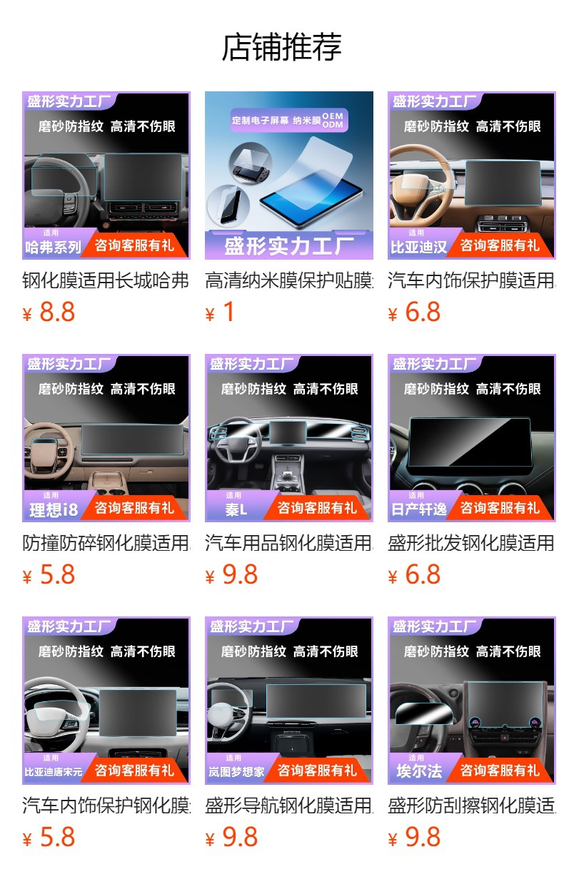 Suitable for Audi X1 X2 X3 X4 X5 X6 X7 Navigation Tempered Film Instrument Panel Car Interior Film Supplies