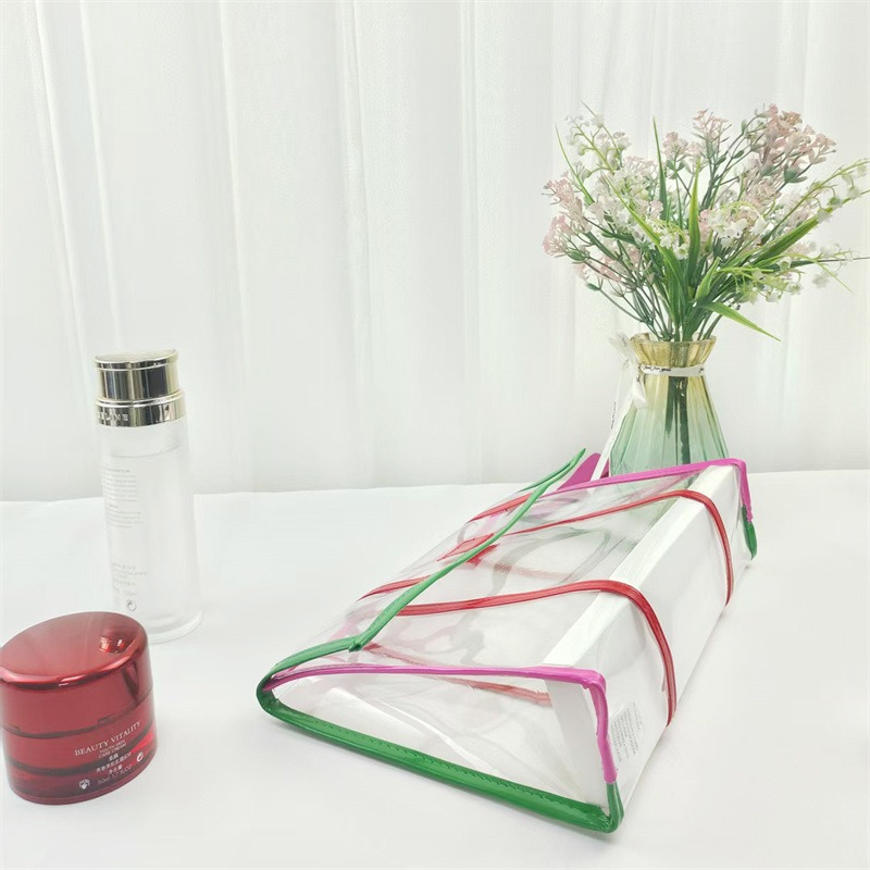Bolsa de cosméticos de PVC transparente bolsa de lavado impermeable de gran capacidad de alto valor bolsa de almacenamiento de cosméticos Tagi portátil de viaje