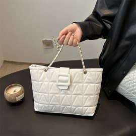 简约包腋下包包女2024新款潮时尚小香风菱格链条包小众通勤单肩包