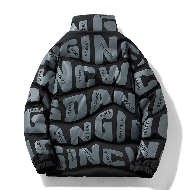 Men's Clothing stand collar Silk cotton jacket men's winter new high end trendy white duck Silk cotton thick cold proof warm casual jacket men_voghion.com