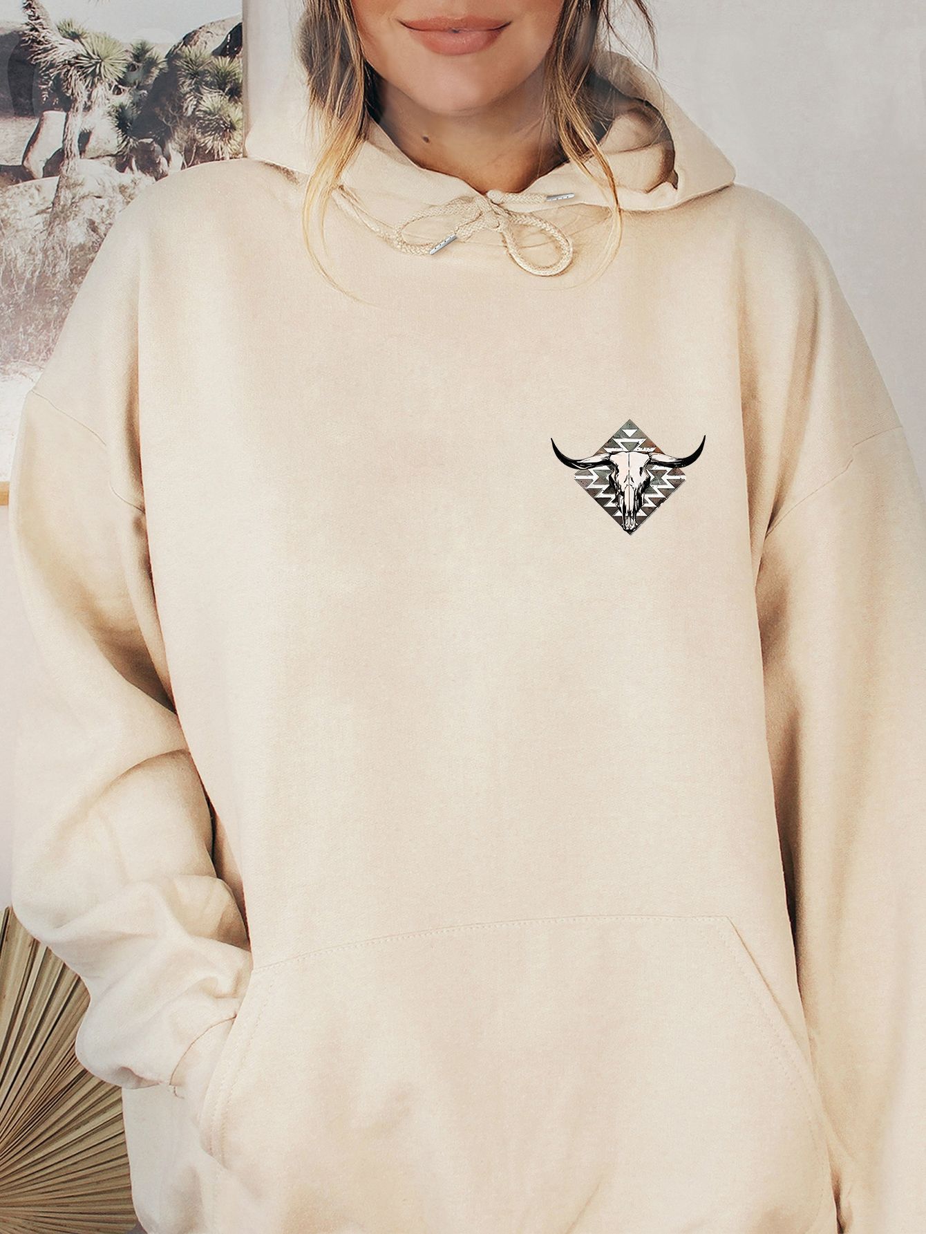 Felpa con cappuccio da donna con lettere semplici, moda casual, a maniche lunghe_voghion.com