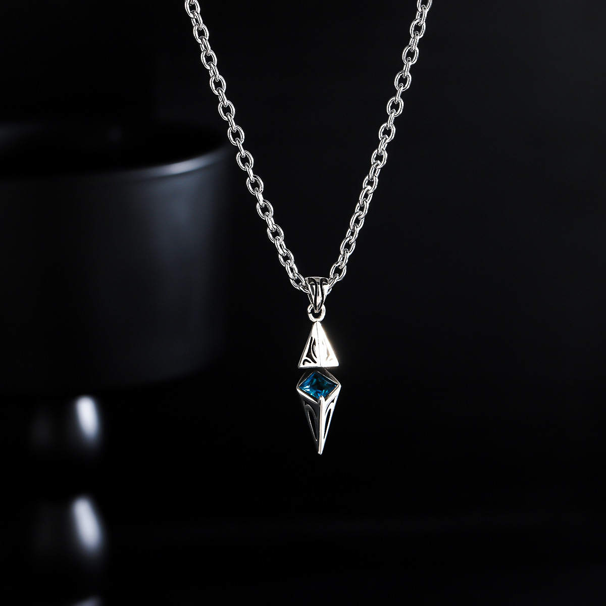 Estilo Simple Estilo Clásico Geométrico Aleación Acero Titanio Enchapado Hombres Pulsera Collar Collares Con Colgante Para Hombre display picture 6