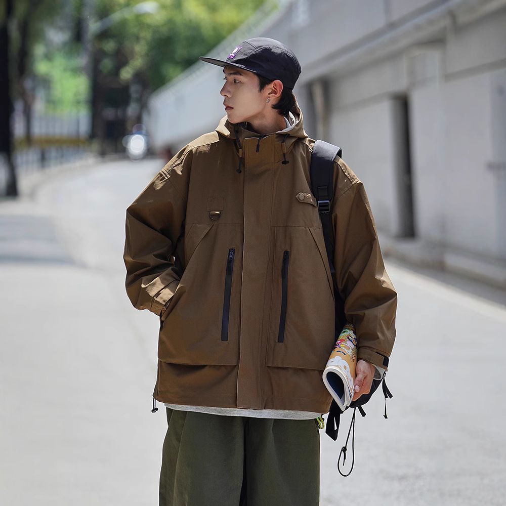 Suministro directo de fábrica japonés chaqueta con capucha hombres primavera y otoño nueva moda marca herramientas chaqueta suelta moda niños