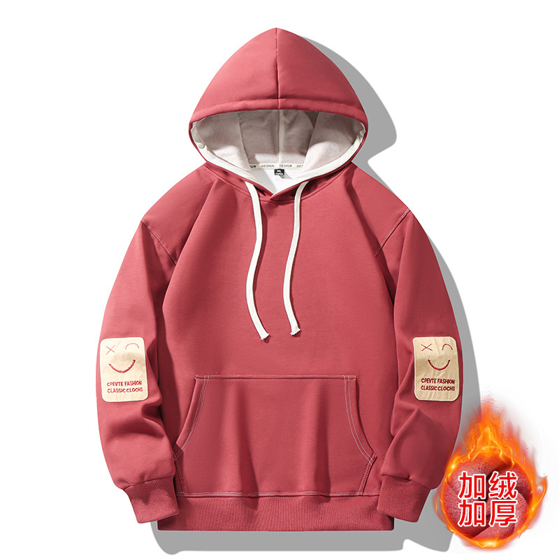 2024新款卫衣男女同款秋冬潮牌连帽宽松加厚加绒拼色潮流百搭上衣