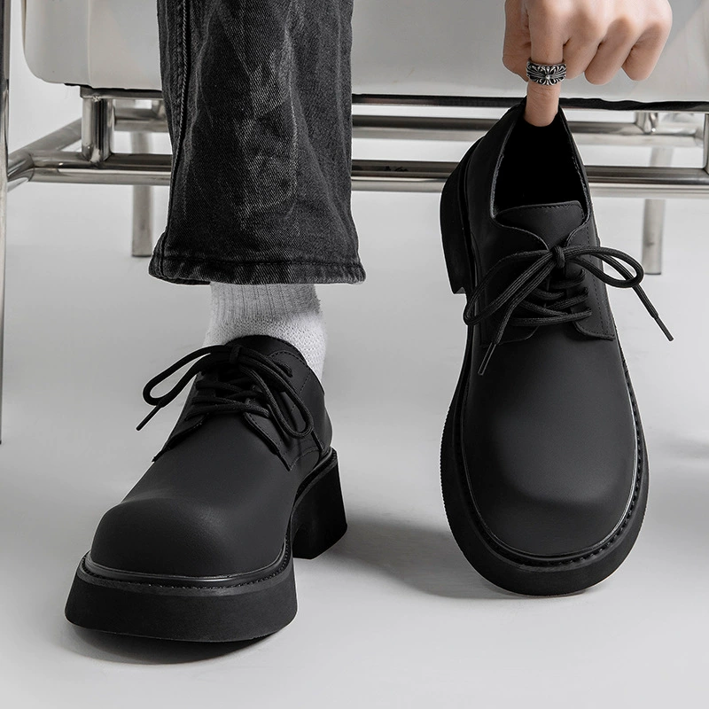 Вечерние туфли дерби больших размеров, мужская обувь, кожаные туфли с увеличением большого пальца ноги, новые модные туфли для жениха на свадьбу на толстой подошве 76356