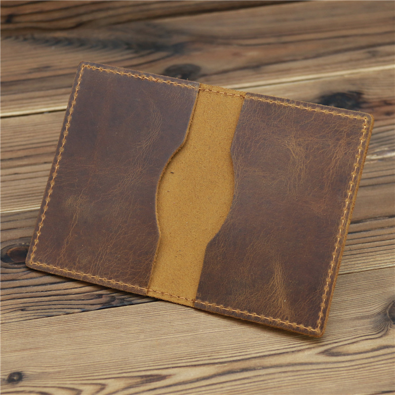 1043 Men's Card Holder Wallet Money Clip Driver's License Bag Case Bag Holder Genuine Leather Calfskin Crazy Horse Leather Retro Casual Factory