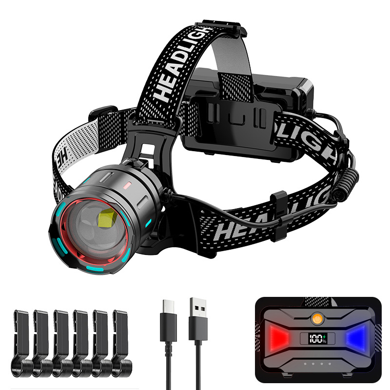 Colorido faro láser tipo-C reflector proyector al aire libre reflector fuerte luz de largo alcance resistencia inducción faro