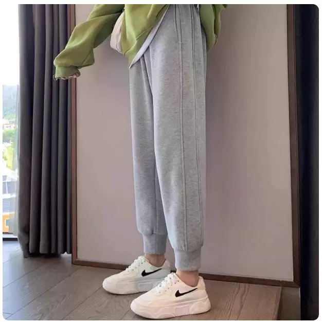 秋冬新款2025华棉亲肤休闲长裤春秋新款宽松束脚卫裤女百搭运动裤