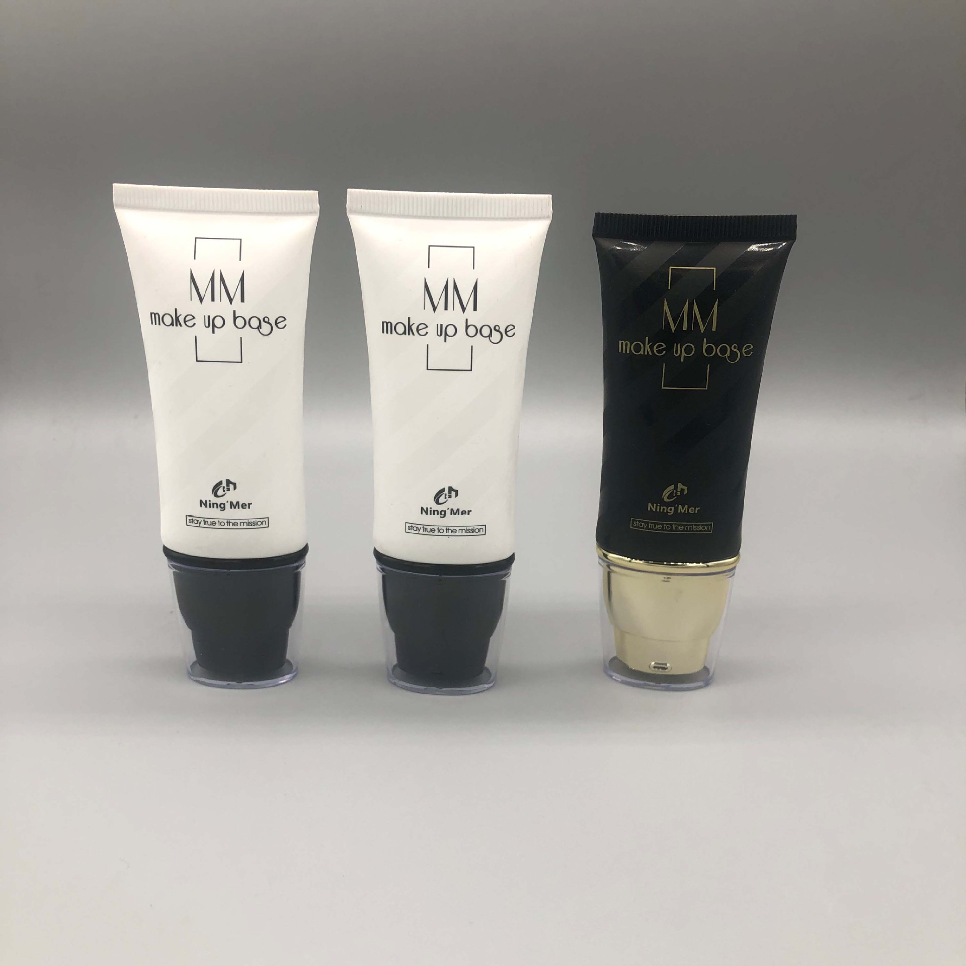 厂家直供30ML50ML扁管BB霜真空泵头注塑PE软管铝塑管包装粉底液