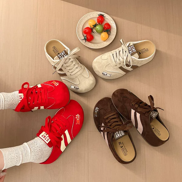Low-top sneakers, summer breathable German training shoes, 2026 new model, lightweight casual niche versatile women's slip-on shoes