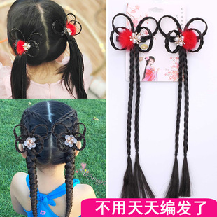 Children's Antique Wig Braid Double Clip Butterfly Shape Handicraft Hair Headwear Baby Braided Top Clip Hair Accessories