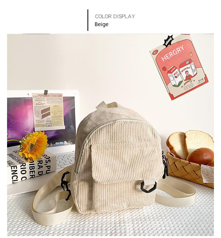 Damen Rucksack Im Vintage Look Aus Kord Für Schule Und Alltag_voghion.com