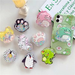 Creative oil-packed patch into oil quicksand mobile phone back sticker cartoon accessories glitter powder into oil liquid quicksand patch