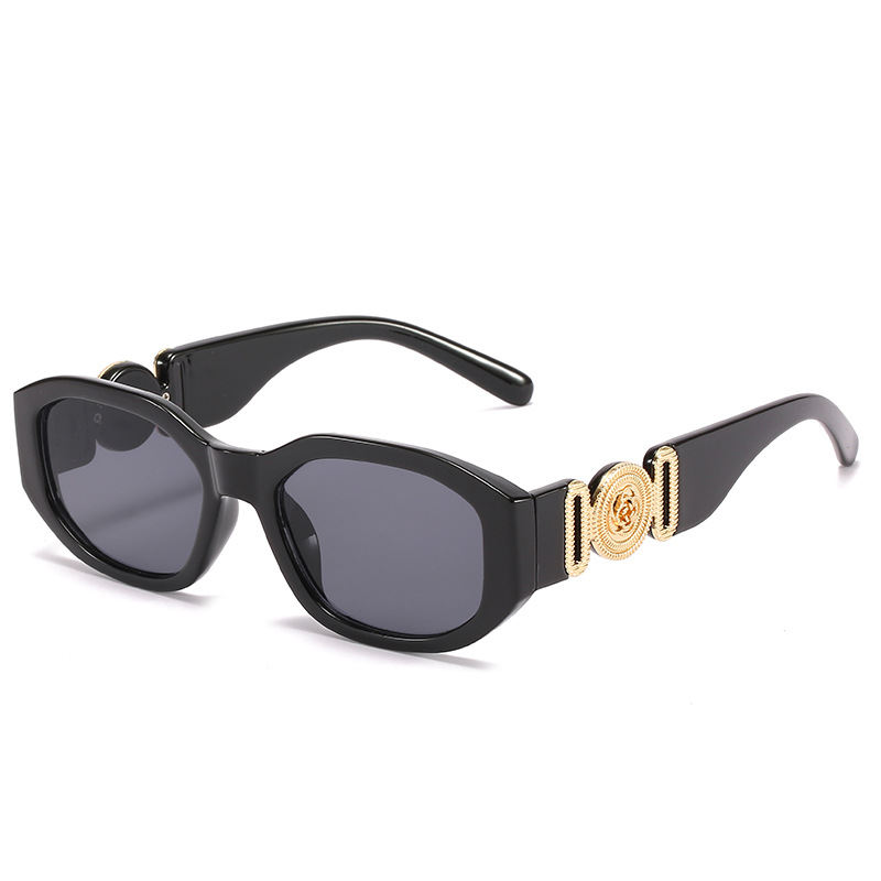 2021 new small box sunglasses European and American trend head with polygonal glasses personalized pattern sunglasses