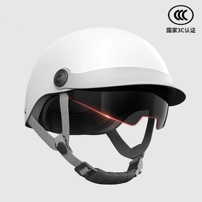 Motosiklet kaskı (dəbilqə) – Helmet - 3c-certification-cream-white-hat-brim-sunscreen-inner-mirror