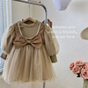 Spring small princess costume, dress with sleeves, children's girl's skirt, Korean style, long sleeve, western style