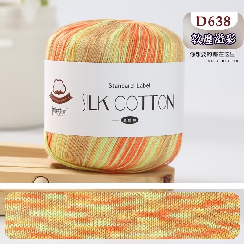 Seda de algodón hilo de encaje de lana N ° 6 hilo de algodón hecho a mano tejido muñeca bricolaje ganchillo lana bola sombrero ropa