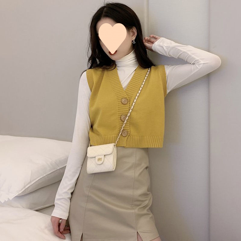 2025秋冬新款短款百搭氣質針織馬甲背心開衫修身短款女上衣