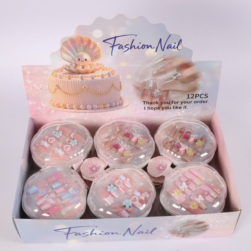 New Cat-Eye Boxed Wearable Nails, Cute Cartoon Detachable Fake Nail Patches, Factory Wholesale