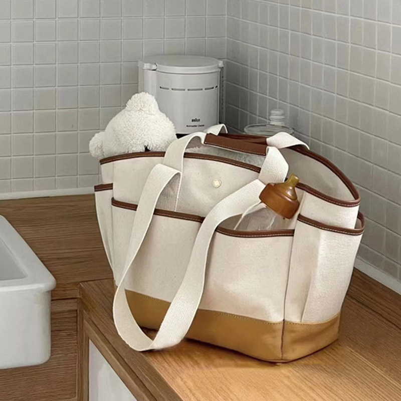 Corea del Sur ins momia bolsa de gran capacidad casual todo partido crossbody madre y bebé bolsa portátil lona madre bolsa