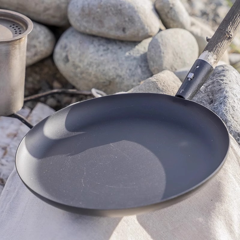 正規認定日本製 BushCraft ポータブル キャンプ ハンドルレス キャンプ フライパン アノード窒化鉄 3kg 耐荷重|undefined