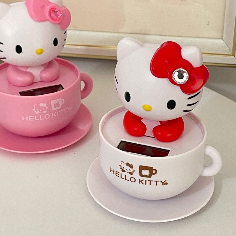 ソーラーシェイキングヘッドハローキティカーアクセサリー装飾品クリエイティブ漫画かわいい頭を振るkt猫|undefined