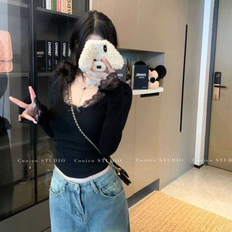 Sexy knitted long-sleeve