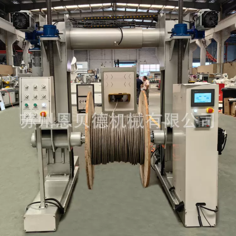 全自动控制塑料包覆钢绞线挤出机 钢丝绳包塑设备
