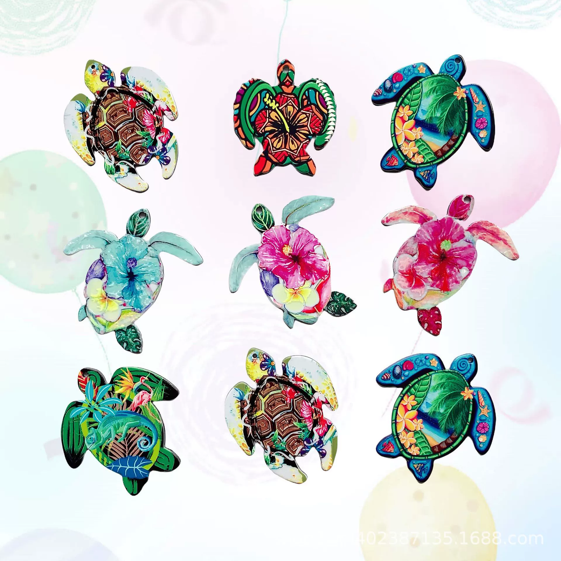 Корейская версия морских цветных черепах акриловые серьги ювелирные аксессуары DIY сумки ремесленные подвески