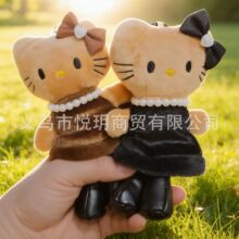 日系可爱长腿猫毛绒公仔包包挂件爆款kt猫裙子玩偶钥匙扣娃娃玩具