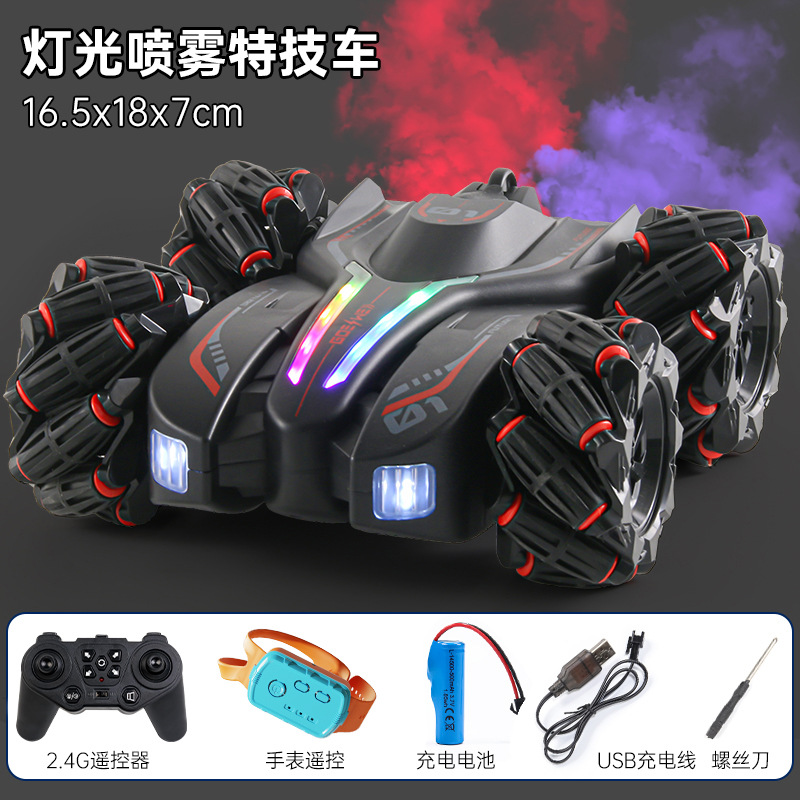 Coche Acrobático de Doble Rociador con Luces y Efectos de Sonido [Rojo] - Doble Control Remoto