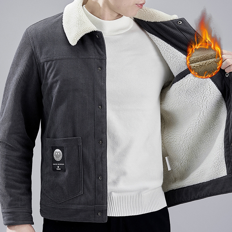 2022 nuevo Otoño e Invierno chico duro transfronterizo Forrado de lana para hombres engrosado Youth Plus size jacket chaqueta de pana para hombres