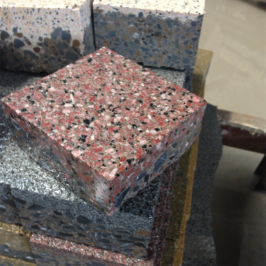 仿花岗岩贵妃红荔枝面PC砖200*200*50PC构件实心结构耐候性强