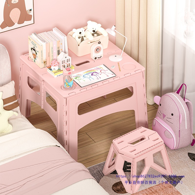 Folding Table Children's Room Game Room Writing and Painting Small Table Thickened Portable Outdoor Kindergarten Small Dining Table and Chairs