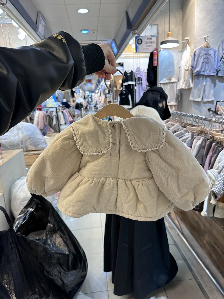 Niñas invierno chaqueta de algodón bebé invierno ropa infantil coreana ropa de invierno bebé camisa de muñeca de algodón de invierno
