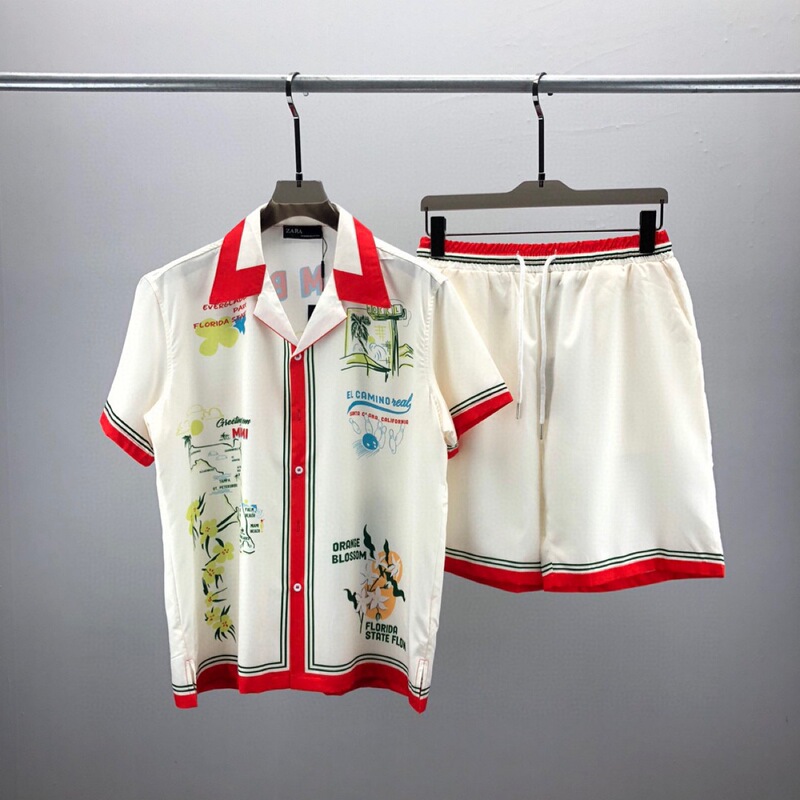 Fashion European ZR short-sleeved shirt suit letters 3D printed pattern men's and women's same cardigan cross-border e-commerce Fashion European ZR short-sleeved shirt suit letters 3D printed pattern men's and women's same cardigan cross-border e-commerce