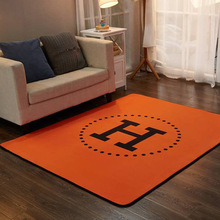 歐式美式潮牌地墊H橙門墊客廳大地墊卧室地毯多功能茶幾墊瑜伽墊