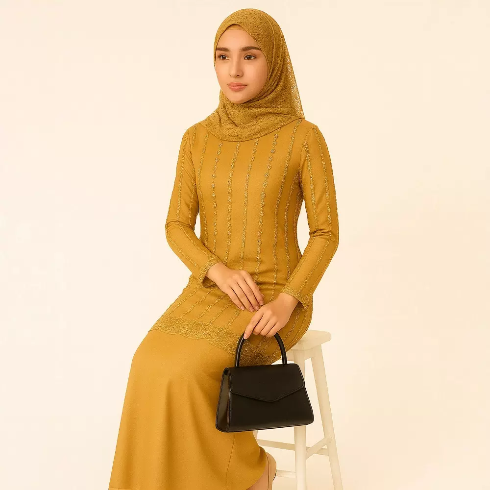 跨境电商供应穆斯林女装定制打样 时尚绣花套装裙民族风服装厂家