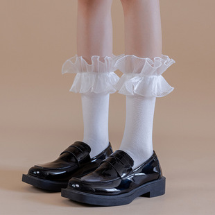 Lace Large Lace White jk Cub Socks Women's Japanese lolita Sweet College Style Black Socks Spring and Autumn