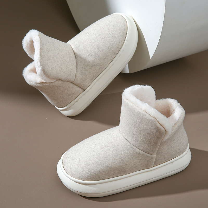 Zapatos de invierno de algodón para el hogar para mujer, botas de algodón antideslizantes con suela gruesa para oficina, calentadores de pies para parejas, botas de algodón para el hogar para hombre,