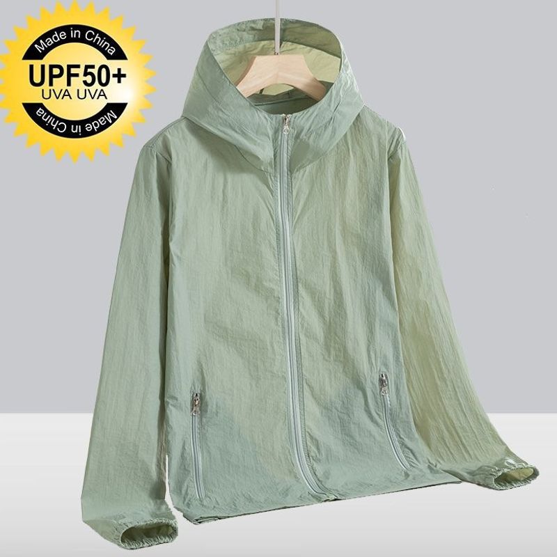 Summer ice silk jacket for men and women, thin coat, UV protection, outdoor breathable sunshade, cool-feeling sportswear, popular online trend