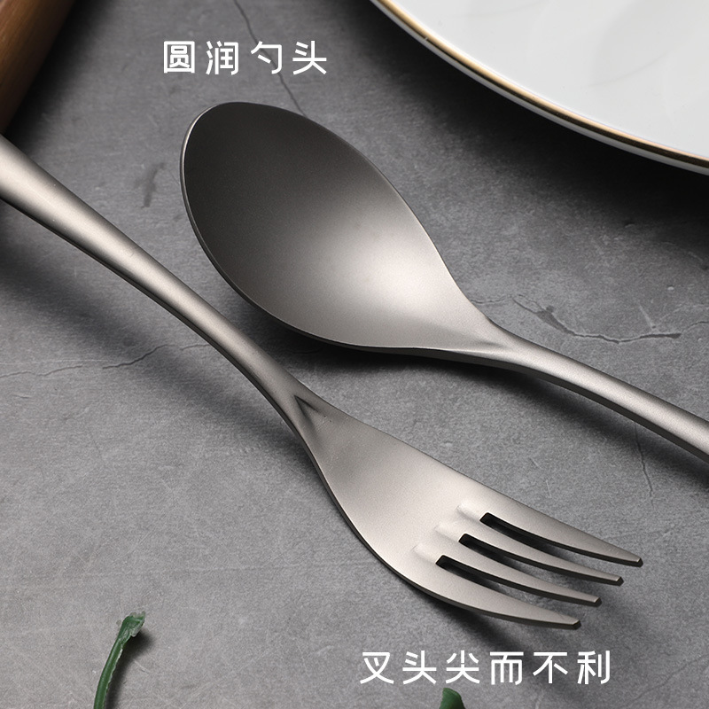 純チタンスプーンフォーク家庭用食事スプーンチタン合金スプーンアウトドア旅行ポータブルハイエンドチタン食器|undefined