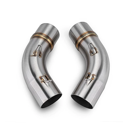 mid-section for non-destructive installation — Motorcycle exhaust pipe